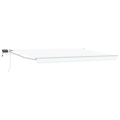 Manual Retractable Awning with LEDs White 4.5 x 3 m