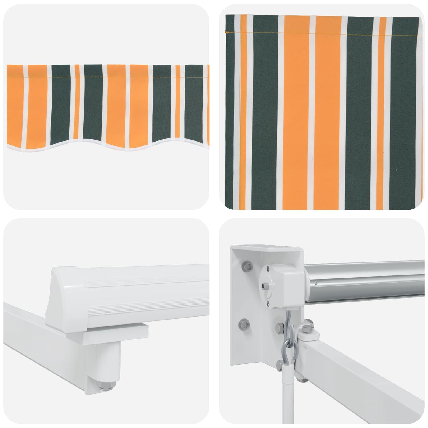 Manual Retractable Awning with LEDs 4.5 x 3 m