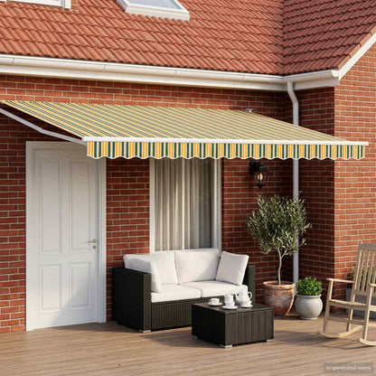 Manual Retractable Awning with LEDs 4.5 x 3 m