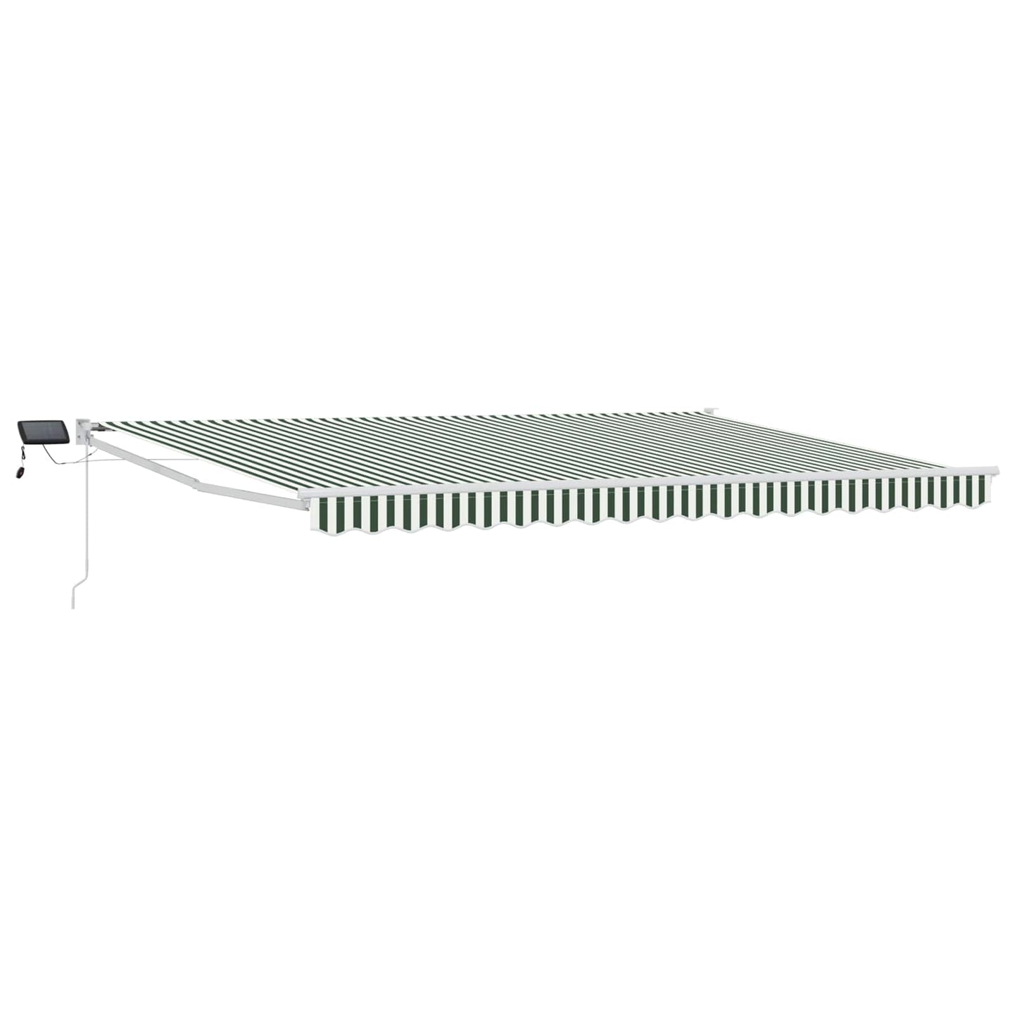 Manual Retractable Awning with LEDs Green and White 4.5 x 3 m