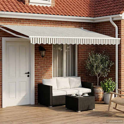 Manual Retractable Awning with LEDs 5 x 3 m