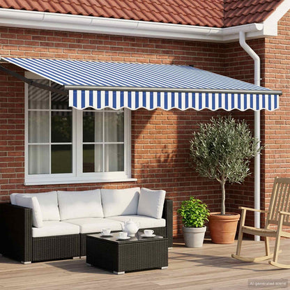 Manual Retractable Awning with LEDs 2.5 x 2 m