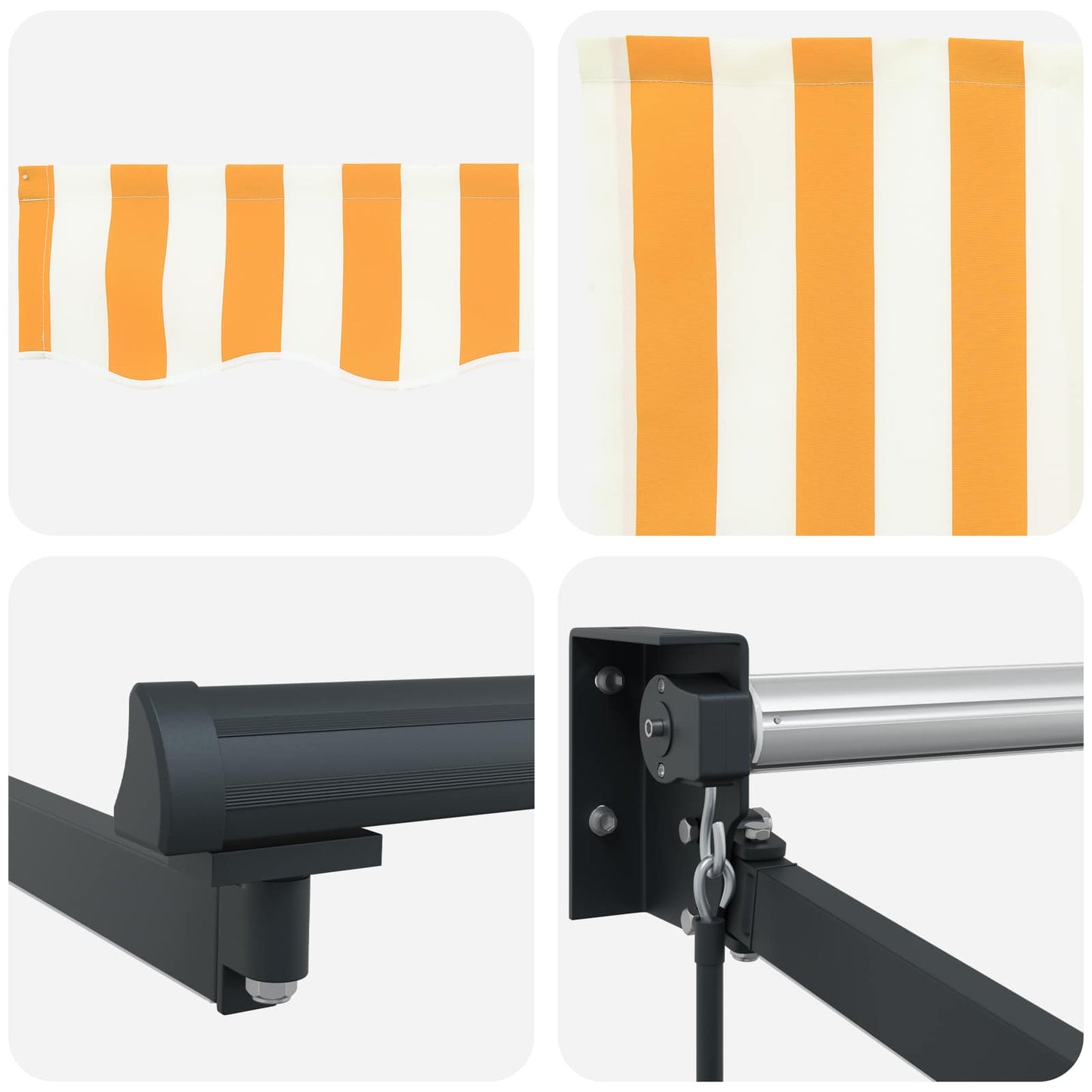 Manual Retractable Awning with LEDs 2.5 x 2 m