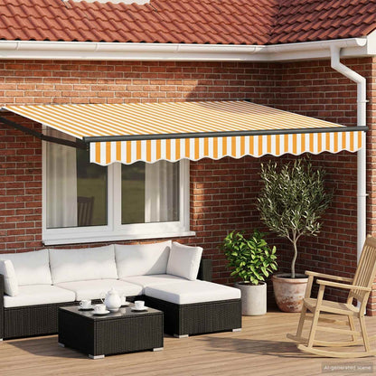 Manual Retractable Awning with LEDs 2.5 x 2 m