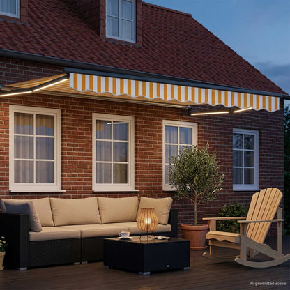 Manual Retractable Awning with LEDs 2.5 x 2 m
