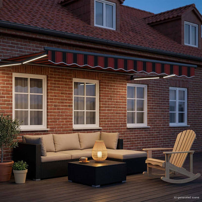 Manual Retractable Awning with LEDs 2.5 x 2 m