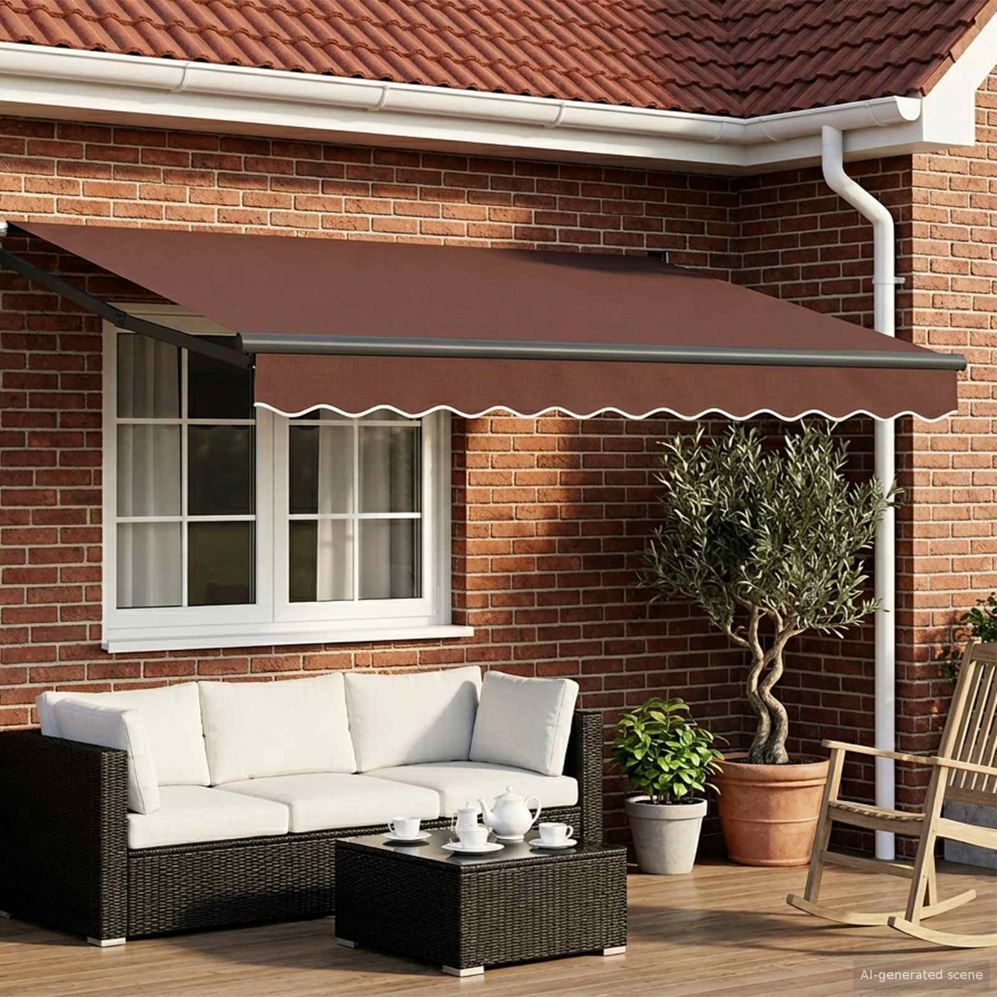 Manual Retractable Awning with LEDs 2.5 x 2 m