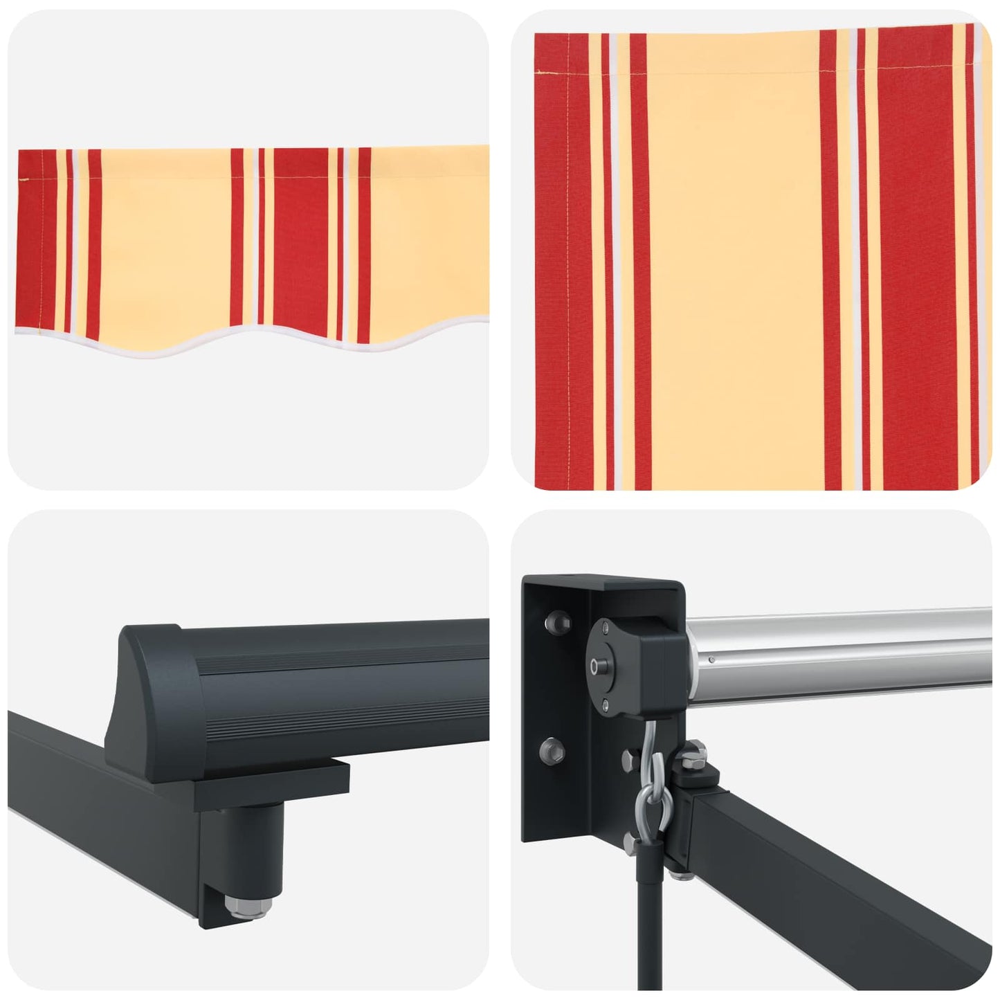 Manual Retractable Awning with LEDs Multicolour 2.5 x 2 m