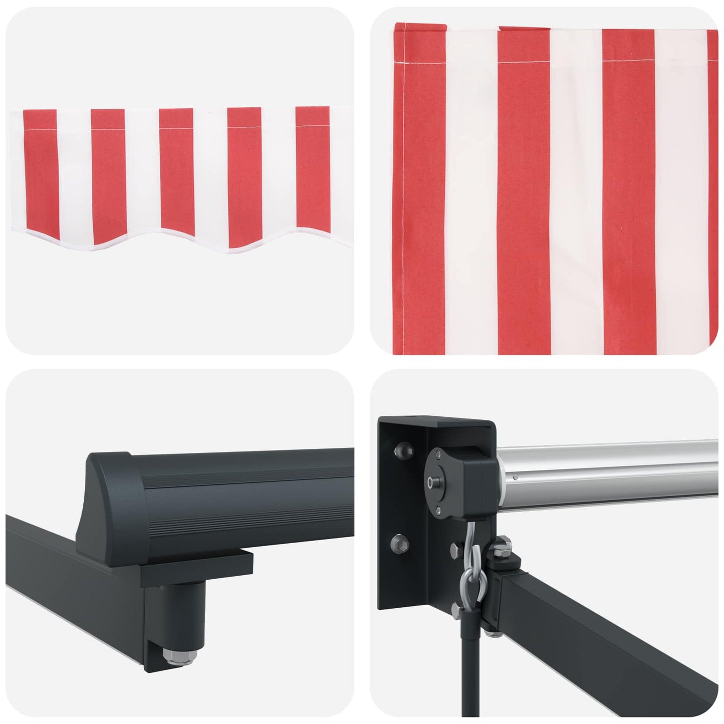 Manual Retractable Awning with LEDs 2.5 x 2 m