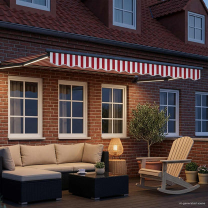 Manual Retractable Awning with LEDs 2.5 x 2 m