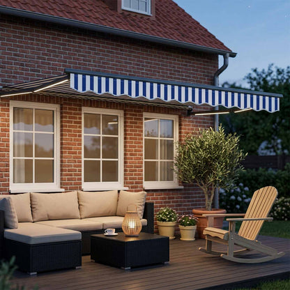 Manual Retractable Awning with LEDs 3 x 2 m
