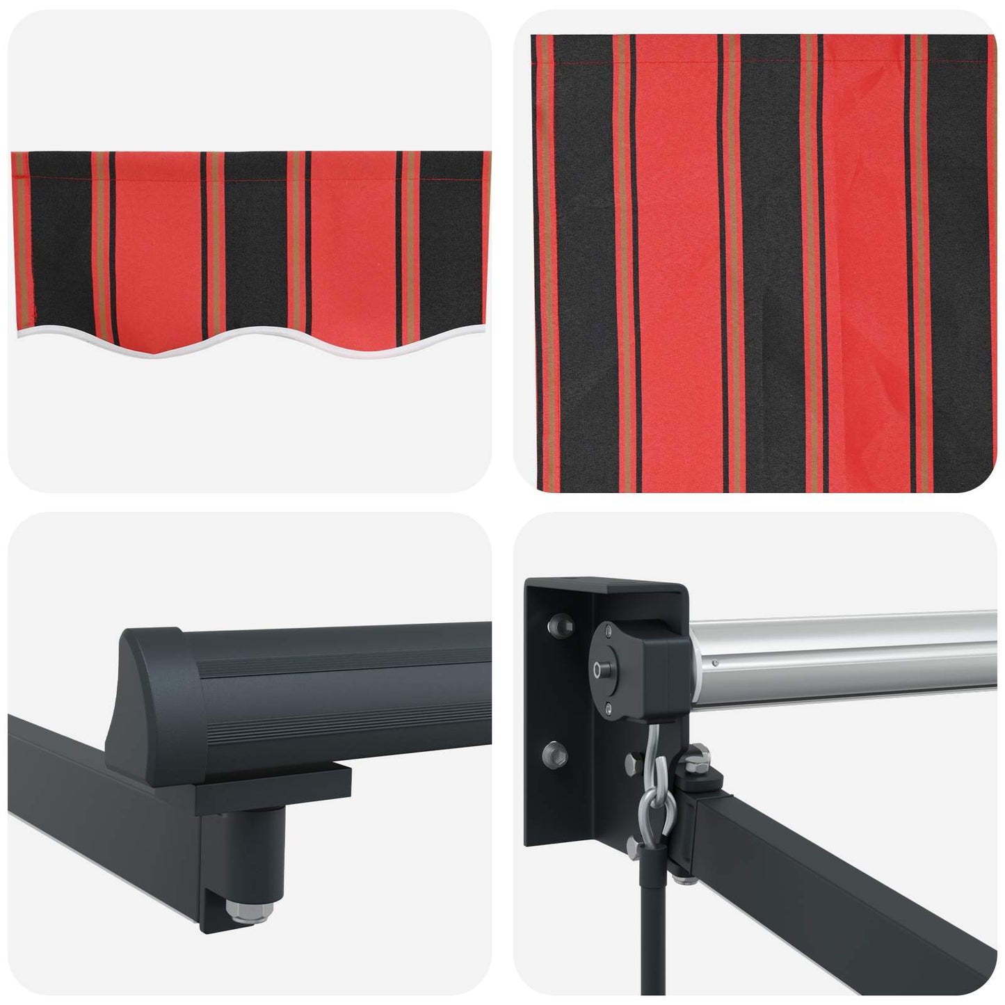 Manual Retractable Awning with LEDs 3 x 2 m