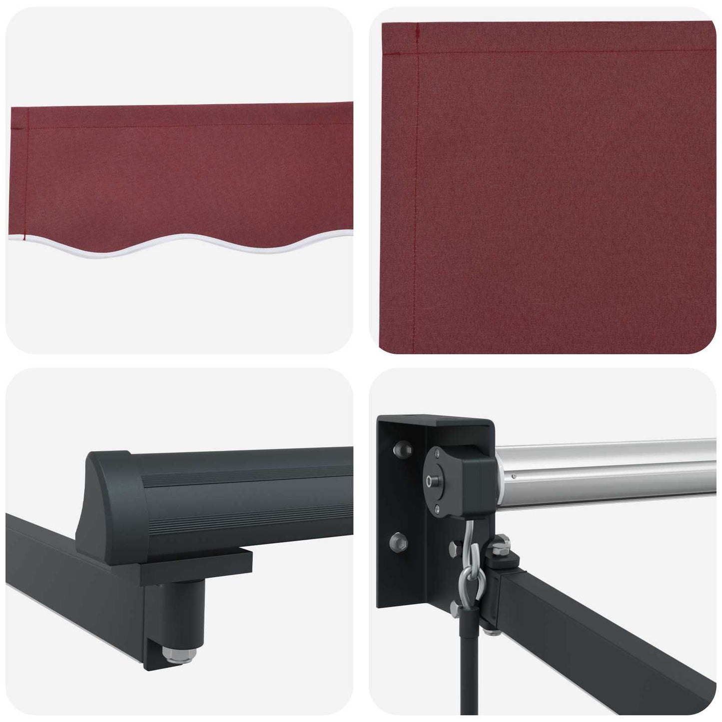 Manual Retractable Awning with LEDs 3.5 x 2 m