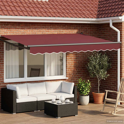 Manual Retractable Awning with LEDs 3.5 x 2 m