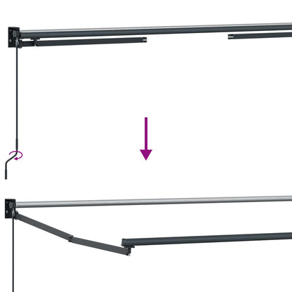 Manual Retractable Awning with LEDs 3.5 x 2 m