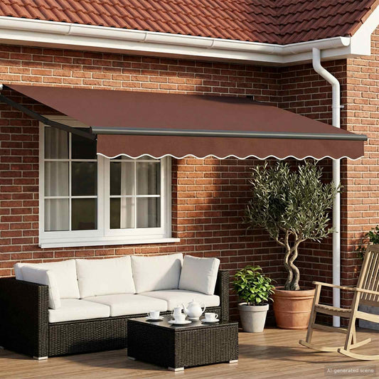 Manual Retractable Awning with LEDs 3.5 x 2 m