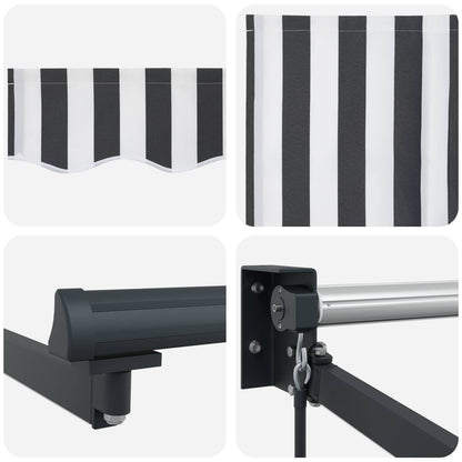 Manual Retractable Awning with LEDs 3.5 x 2 m