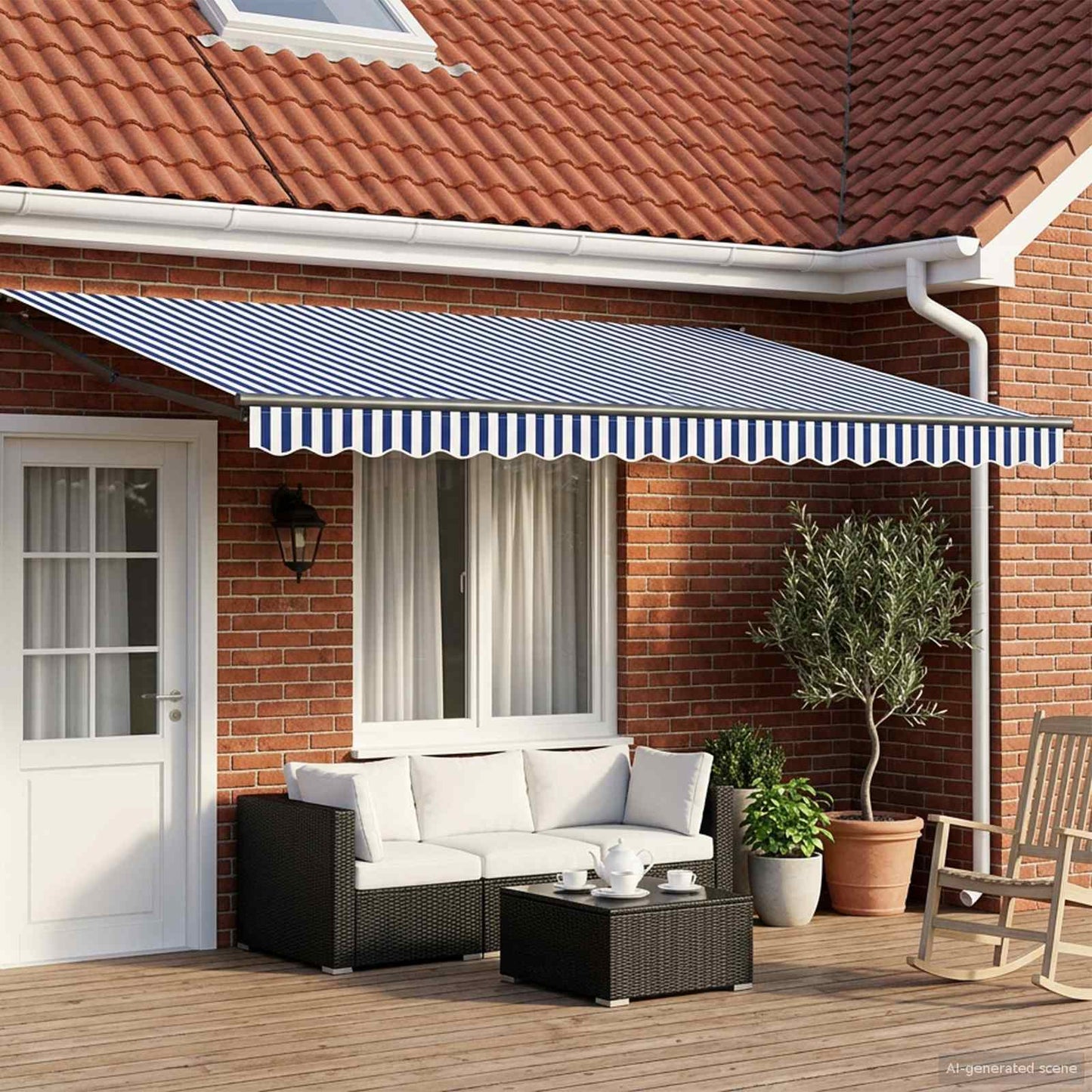 Manual Retractable Awning with LEDs 4 x 2 m