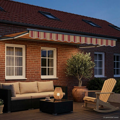 Manual Retractable Awning with LEDs Multicolour 3 x 2.5 m