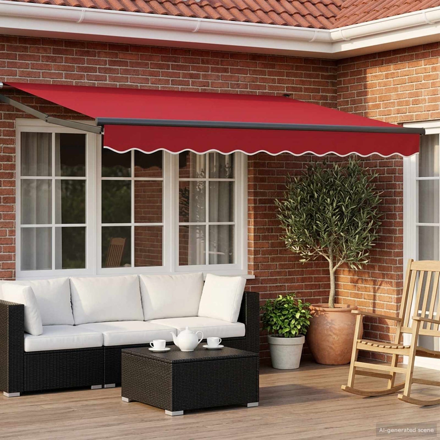 Manual Retractable Awning with LEDs 3 x 2.5 m