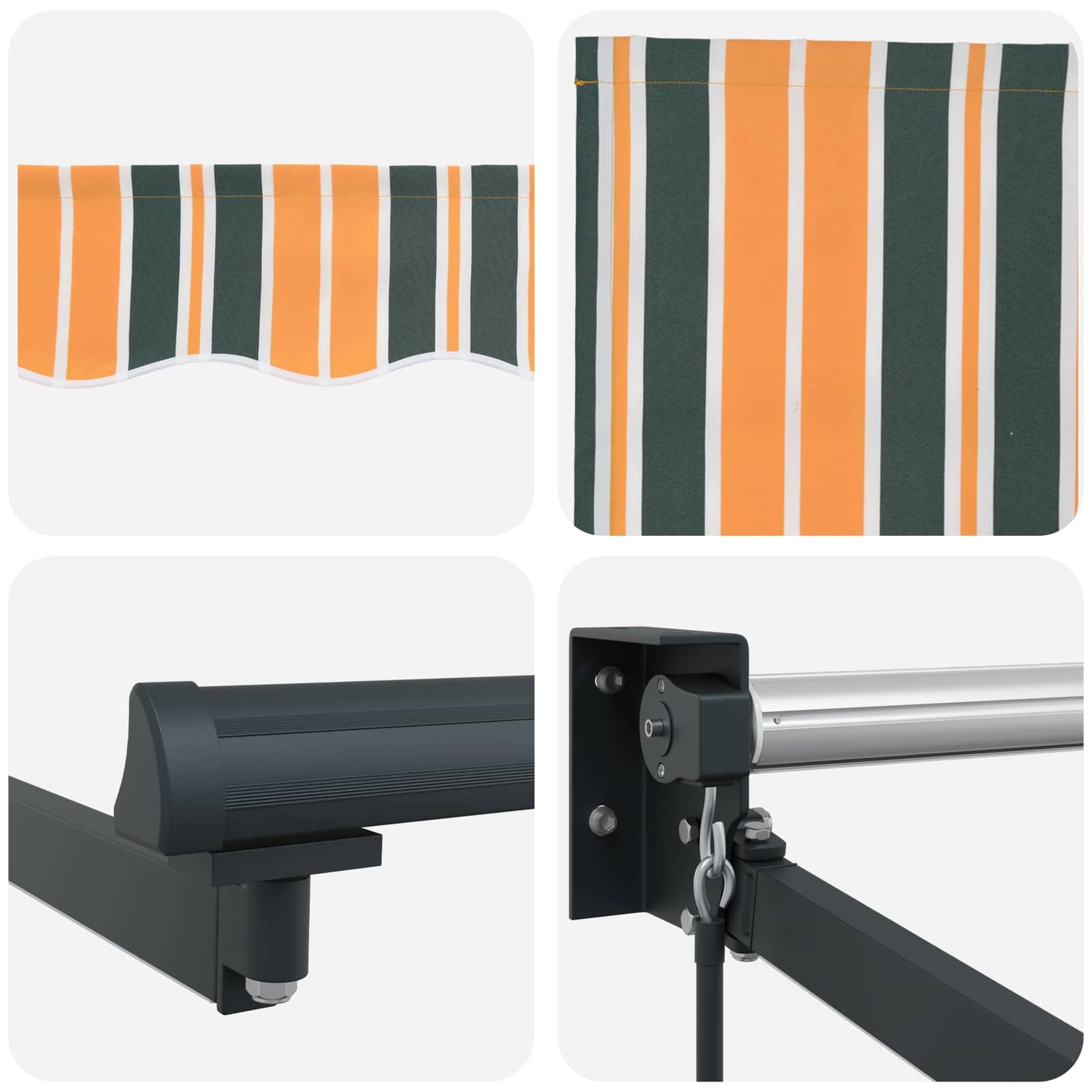 Manual Retractable Awning with LEDs 3 x 2.5 m