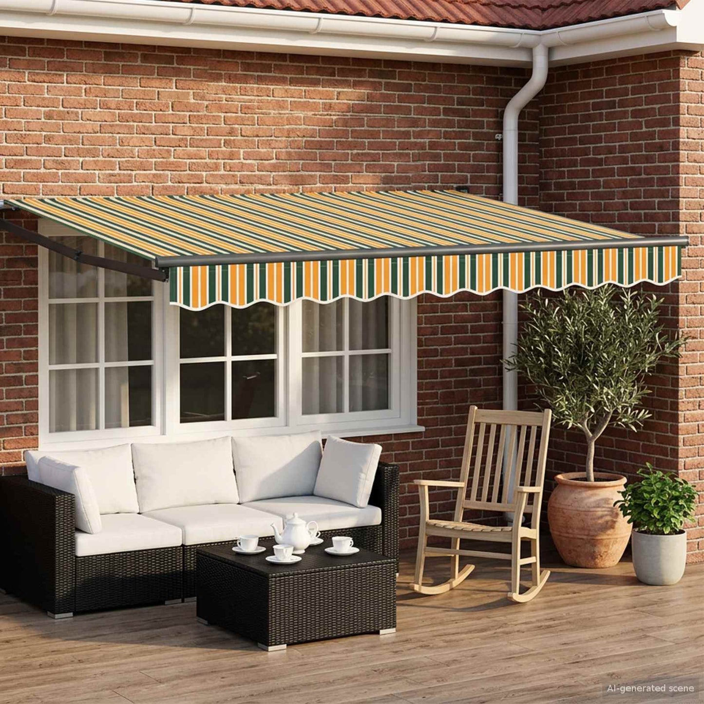 Manual Retractable Awning with LEDs 3 x 2.5 m