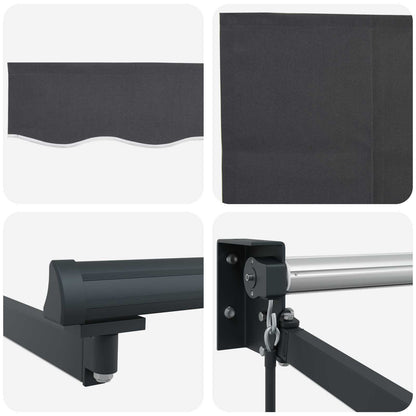 Manual Retractable Awning with LEDs Anthracite 3.5 x 2.5 m