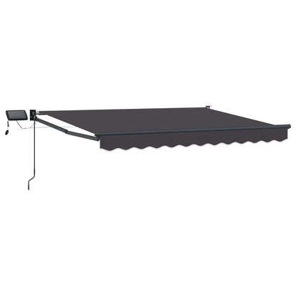 Manual Retractable Awning with LEDs Anthracite 3.5 x 2.5 m