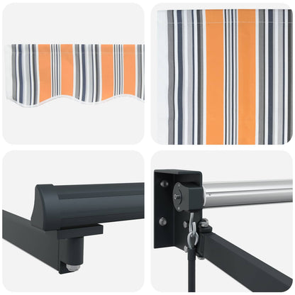 Manual Retractable Awning with LEDs 3.5 x 2.5 m