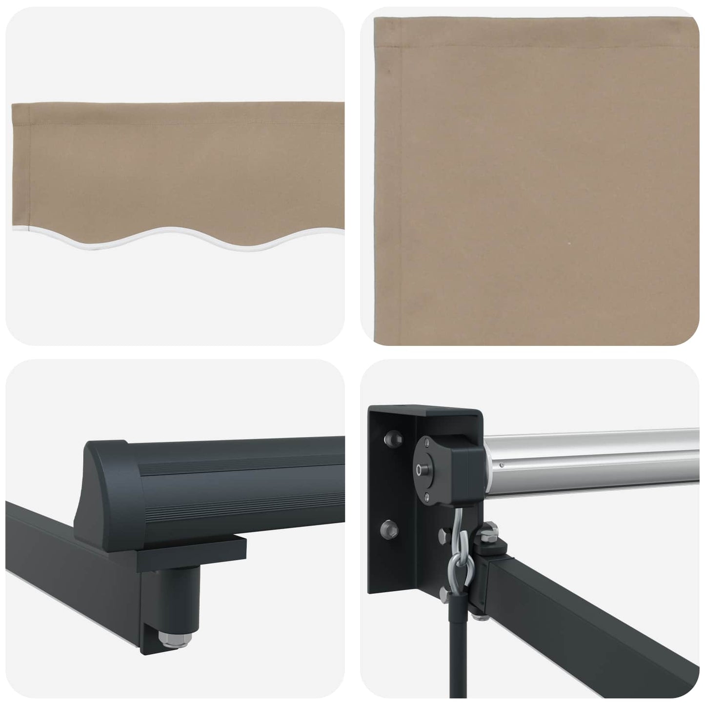 Manual Retractable Awning with LEDs 3.5 x 2.5 m
