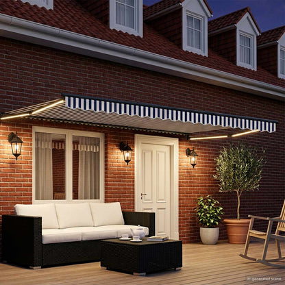 Manual Retractable Awning with LEDs 4 x 3 m