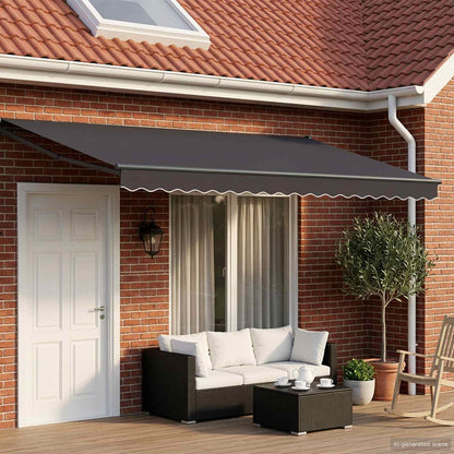 Manual Retractable Awning with LEDs Anthracite 4 x 3 m