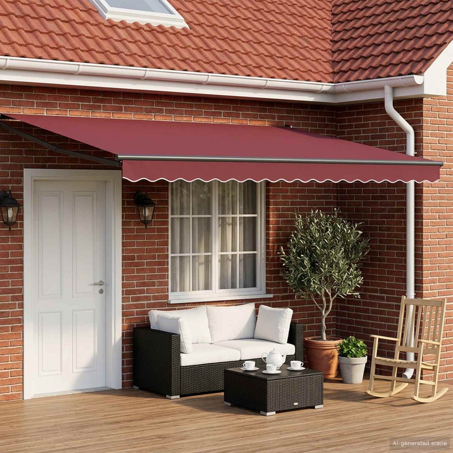 Manual Retractable Awning with LEDs 4 x 3 m