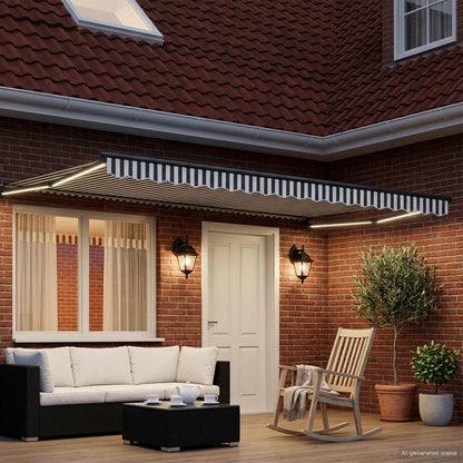 Manual Retractable Awning with LEDs 4 x 3 m