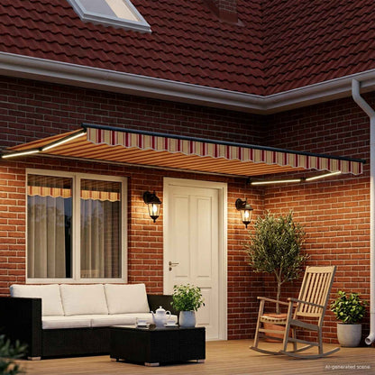 Manual Retractable Awning with LEDs Multicolour 4 x 3 m
