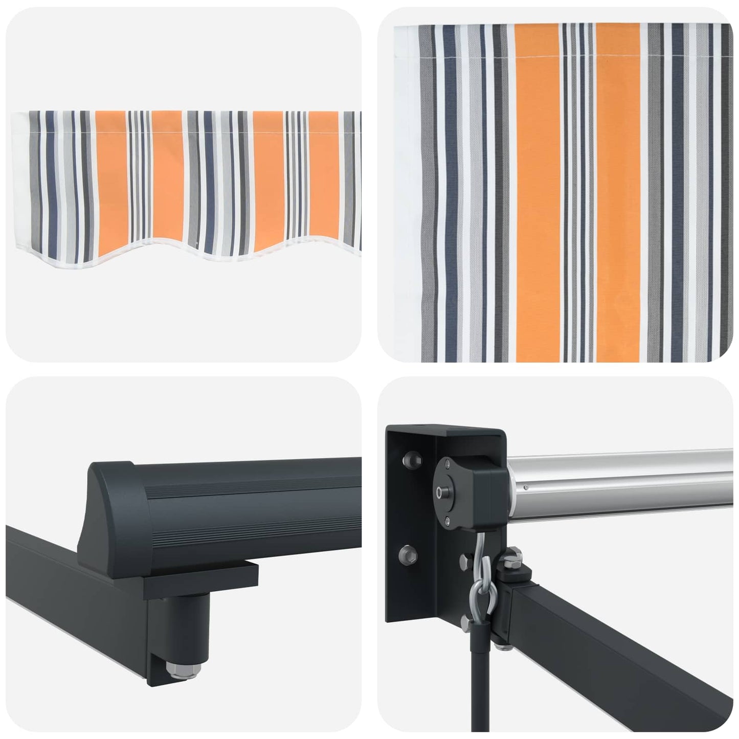 Manual Retractable Awning with LEDs 4 x 3 m