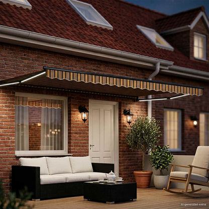 Manual Retractable Awning with LEDs 4 x 3 m