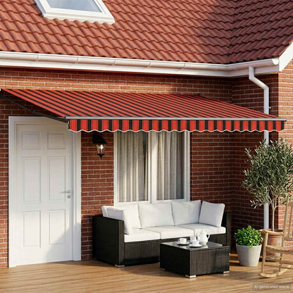 Manual Retractable Awning with LEDs 4.5 x 3 m