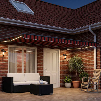 Manual Retractable Awning with LEDs 4.5 x 3 m