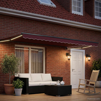 Manual Retractable Awning with LEDs 4.5 x 3 m