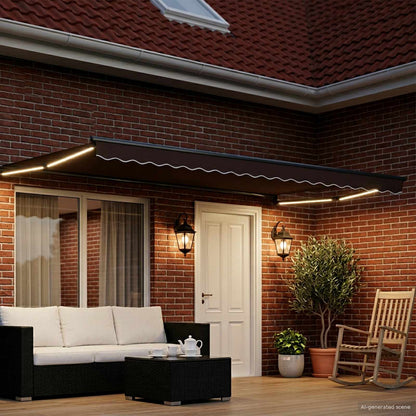 Manual Retractable Awning with LEDs 4.5 x 3 m