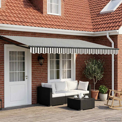 Manual Retractable Awning with LEDs 4.5 x 3 m