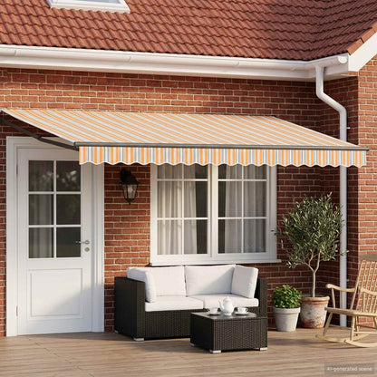 Manual Retractable Awning with LEDs 4.5 x 3 m