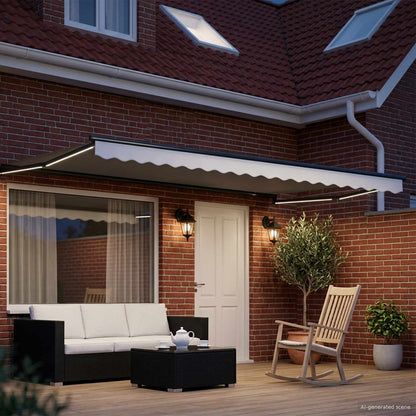 Manual Retractable Awning with LEDs 4.5 x 3 m