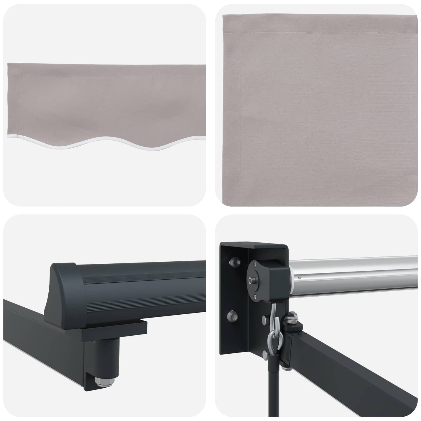 Manual Retractable Awning with LEDs 4.5 x 3 m