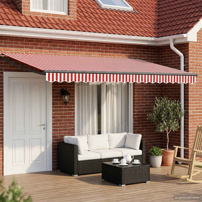 Manual Retractable Awning with LEDs 5 x 3 m