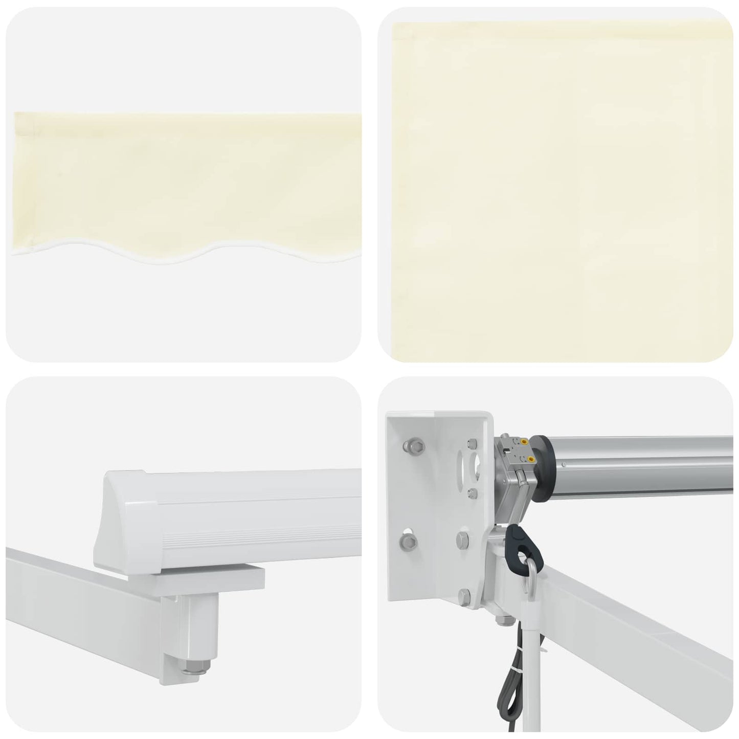 Electric Retractable Awning Cream and White 3 x 2 m