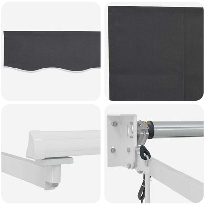 Electric Retractable Awning Anthracite and White 3.5 x 2 m