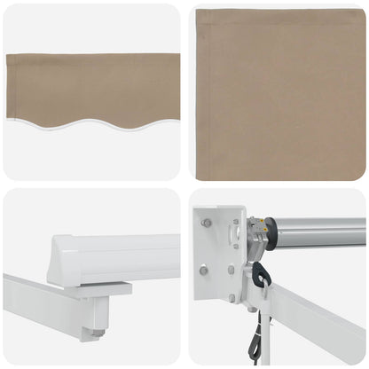 Electric Retractable Awning Beige and White 3.5 x 2 m