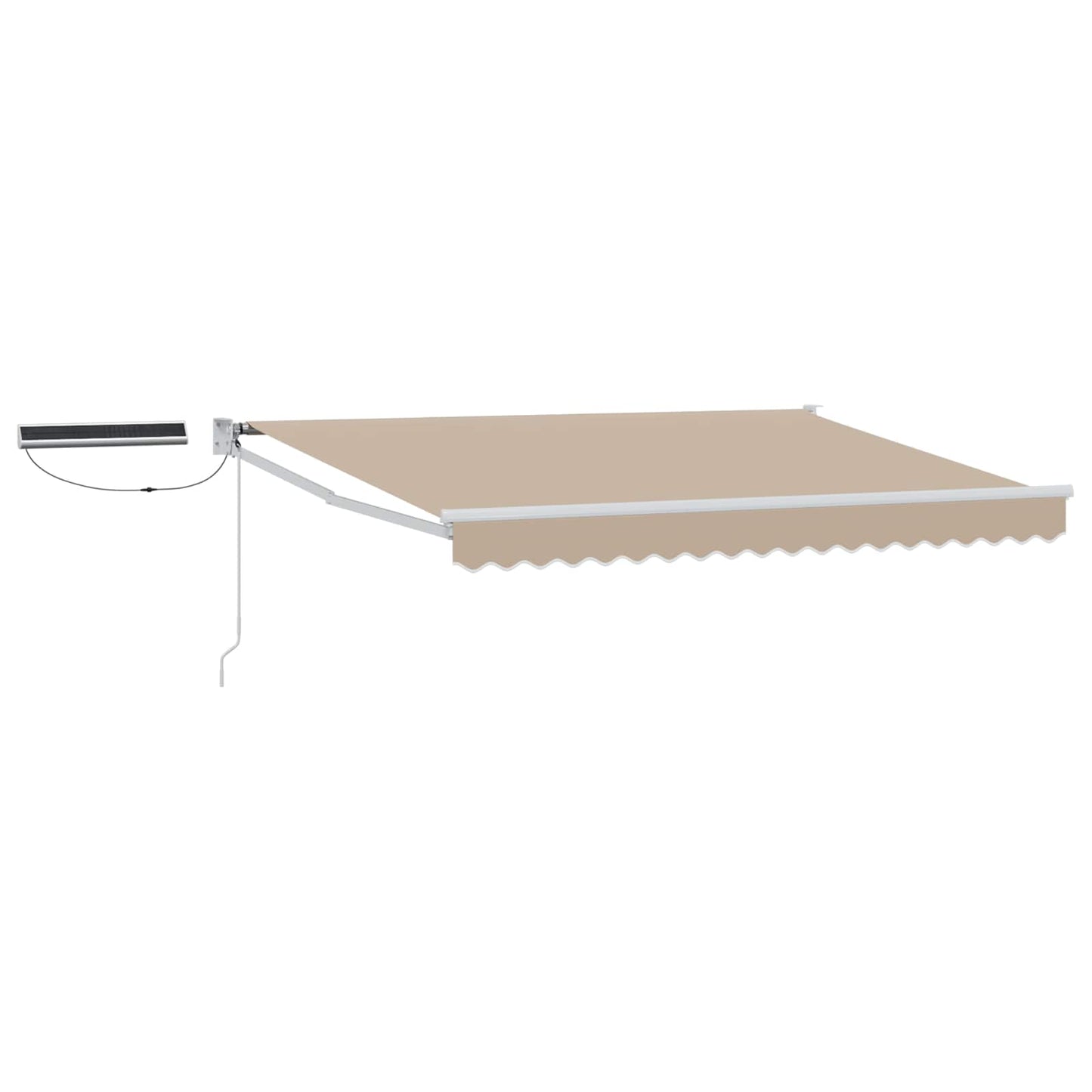 Electric Retractable Awning Beige and White 3.5 x 2 m